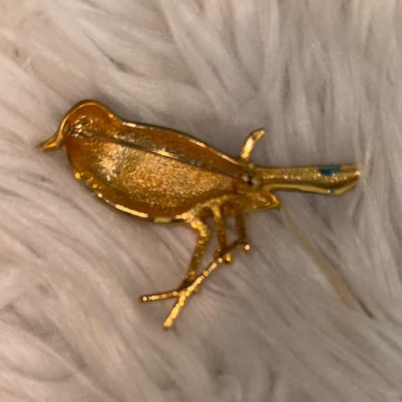 Elegant Enamel Bird Brooch - Picture 3 of 6